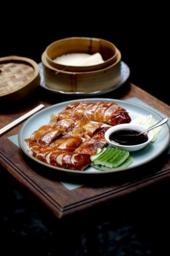 Mr Wong's Peking duck with pancakes.
