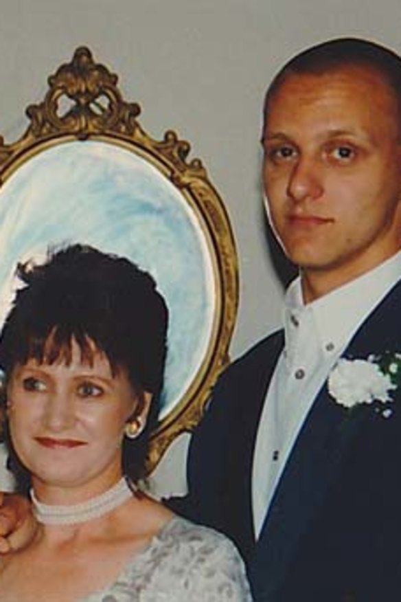 Johnson with his mother.