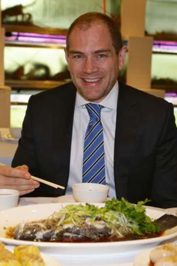 Familiar haunt: Jamie Clements makes light work of the Golden Century's steamed parrot fish.