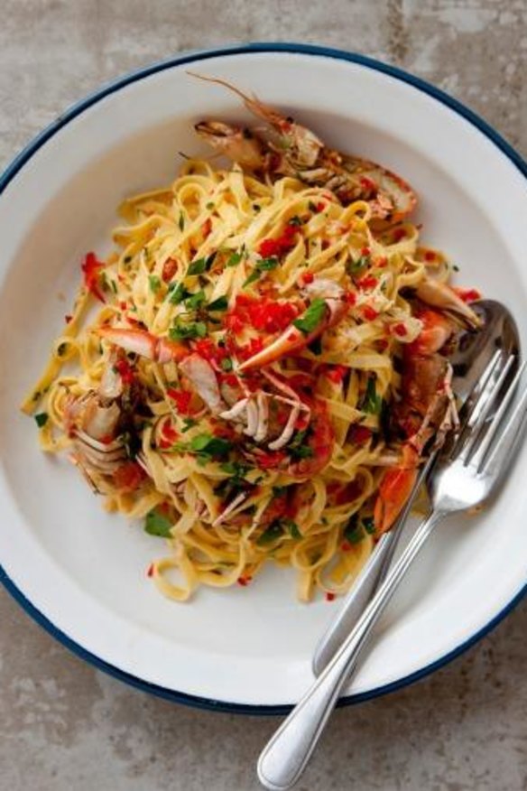Yabby and crab linguine from Watsons Bay Boutique Hotel.