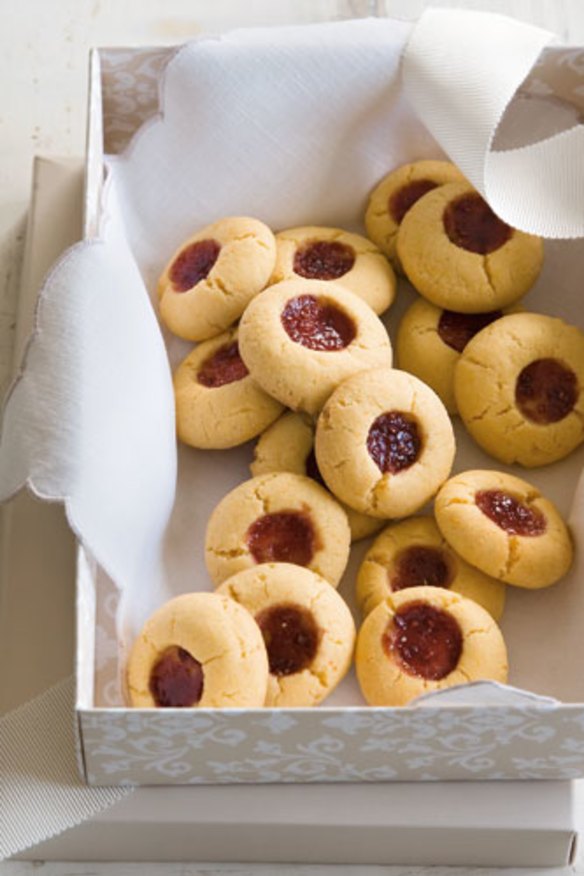 Jam drops are also known as thumbprint cookies.