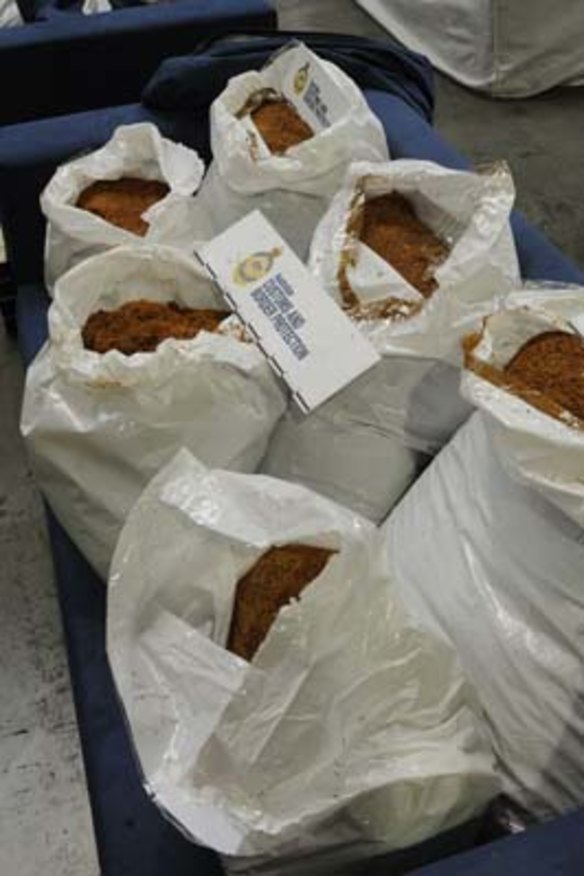 Customs and Border Protection seized significant amounts of tobacco being smuggled into Australia from China in 2010.