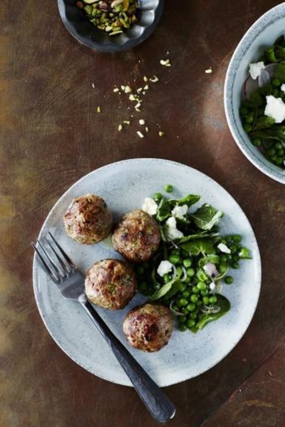 Beef, pea and zucchini meatballs from <i>Meatballs: The ultimate guide</i>.