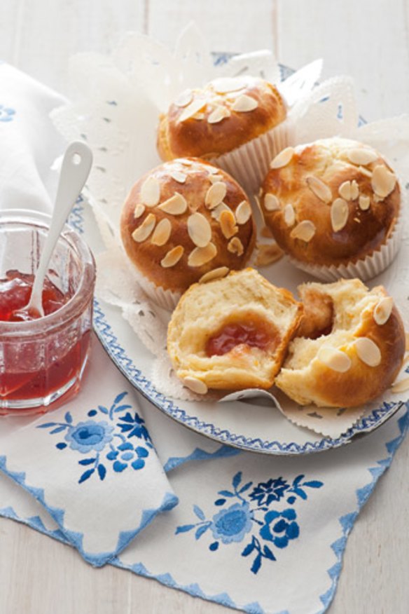 Orange, cardamom and plum jam brioche.