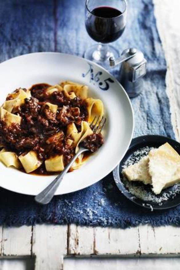 Oxtail ragu with pappardelle pasta.