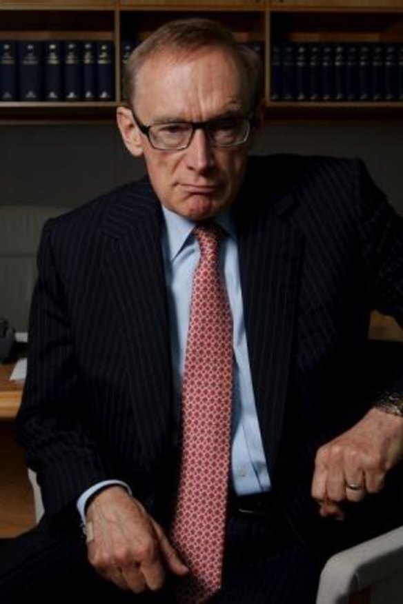 Former foreign affairs minister Senator Bob Carr, in his office at Parliament House in Canberra.