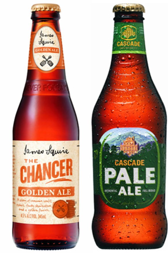 James Squire the Chancer Golden Ale and Cascade's Pale Ale.