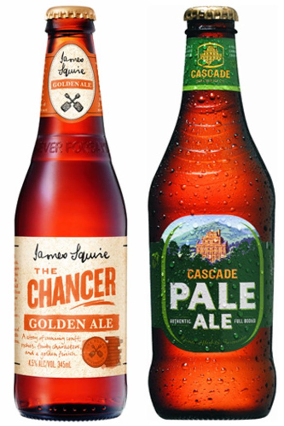 James Squire the Chancer Golden Ale and Cascade's Pale Ale.