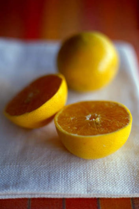 In season: navel oranges.