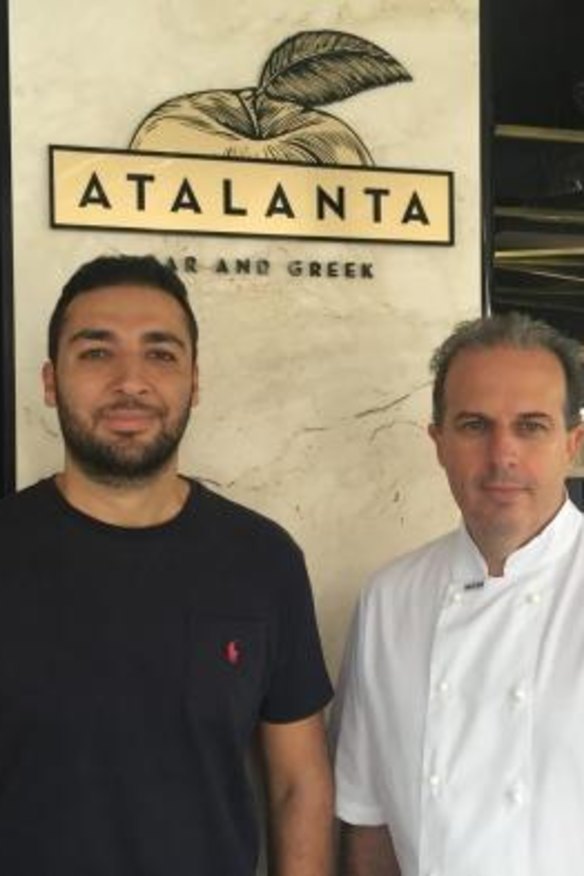 Harun Gencerler, left, and Dean Brewer of Atalanta.