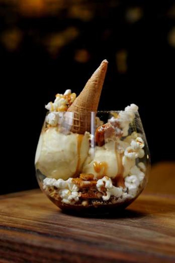 Popcorn sundae.