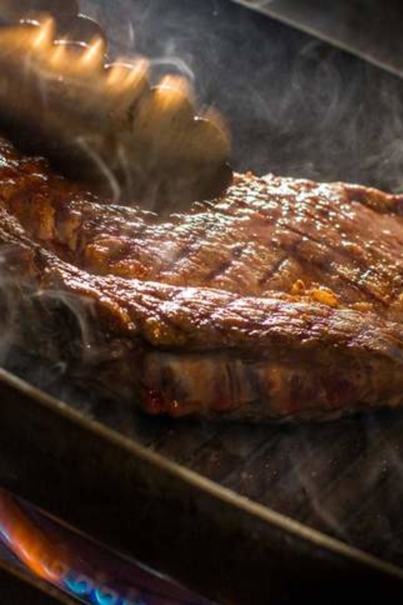 Just a good piece of steak, barbecued to perfection.