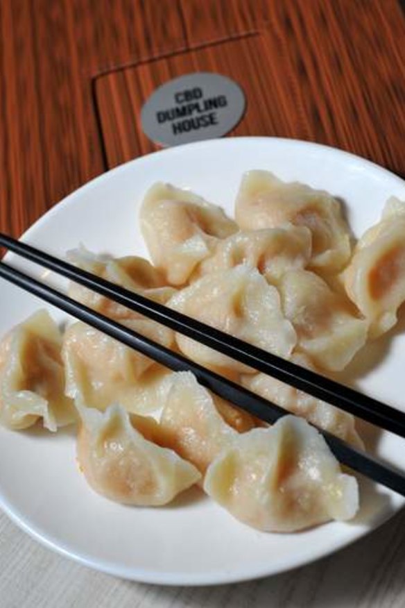 Boiled prawn and pumpkin dumplings.