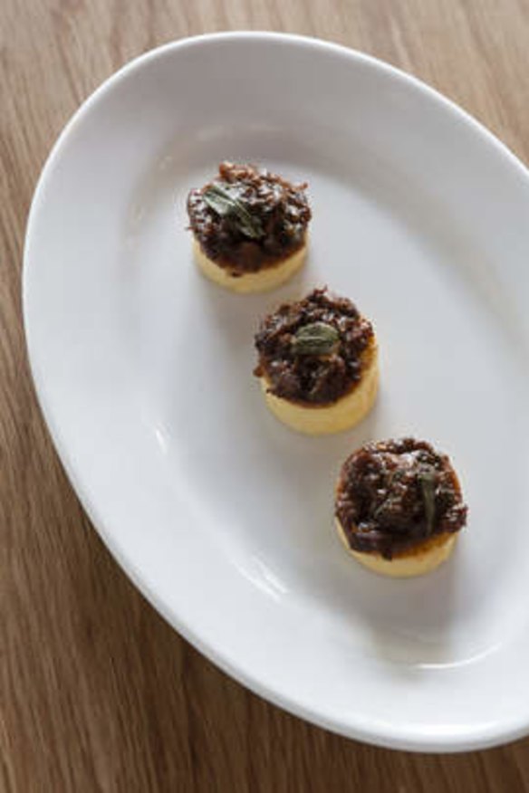Bite-size beauties: Bar di Stasio serves such tasty nibbles as the boar ragu-topped semolina gnocchi.