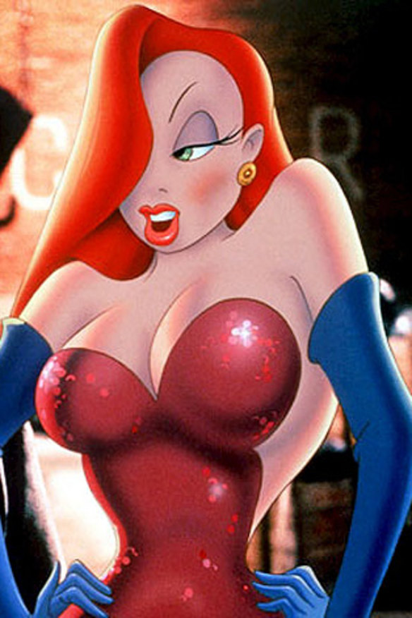 Cartoon character Jessica Rabbit.