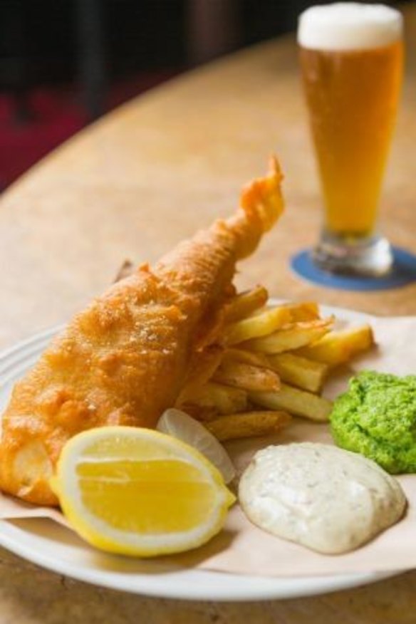 Brit-style fish and chips at the Middle Park Hotel.