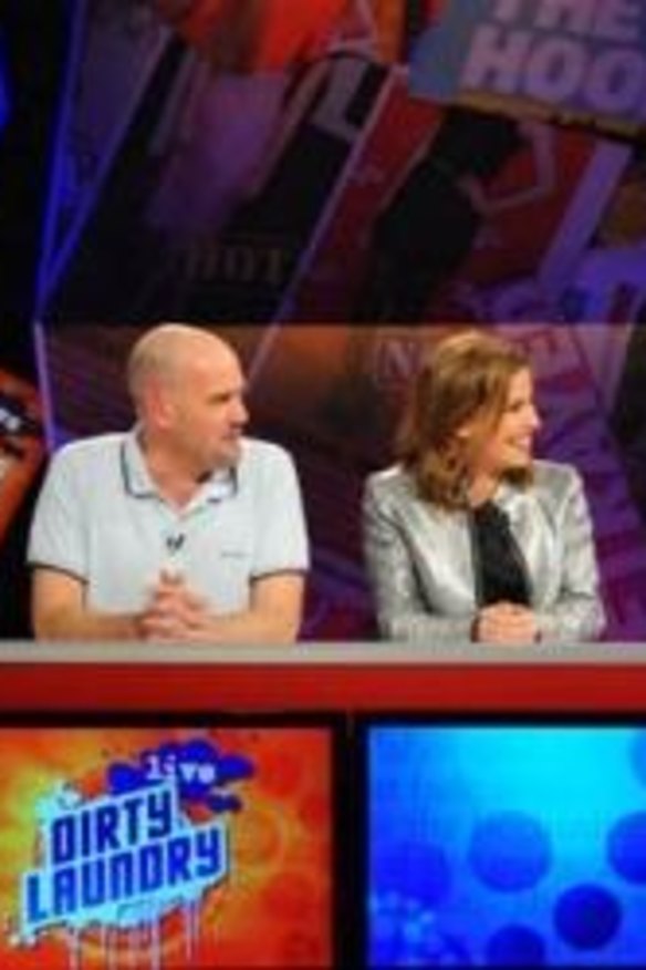 Marty Sheargold, Brooke Satchwell and Lawrence Mooney keep it lively on <I>Dirty Laundry Live</I>.
