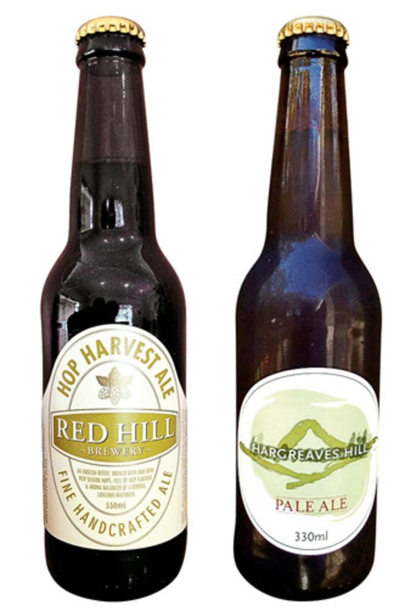 Red Hill's Hop Harvest Ale and Hargreaves Hill Pale Ale.