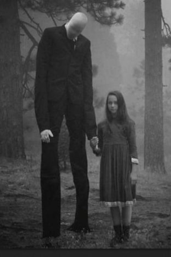 An image of the imaginary bogyman Slenderman.