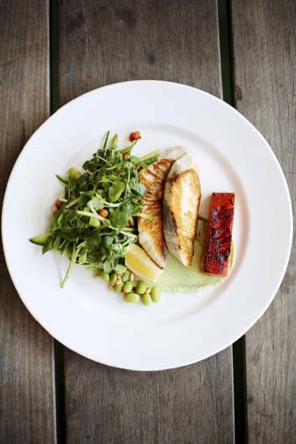 Go-to dish: Seared kingfish, tapenade, watermelon and mint.