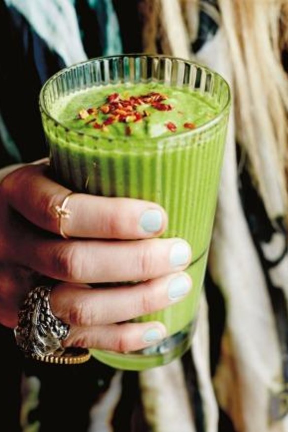 Greens needn't be boring or bland - this savoury greens smoothie has a bold chilli hit.