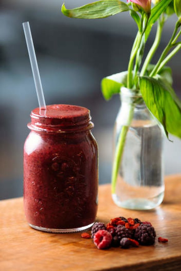 A blueberry and acai smoothie from Green Press.