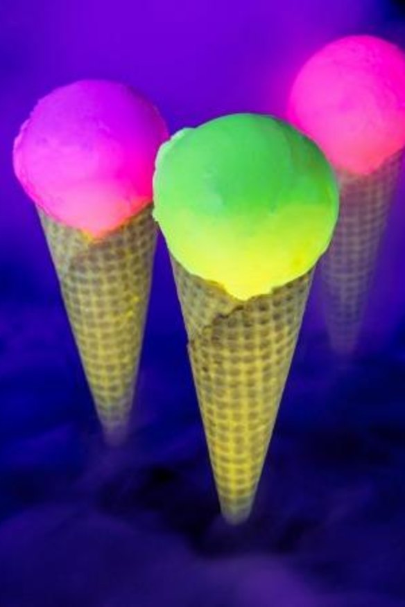 Glow-in-the-dark ice-cream GloCones, one of a number of food stalls that will be open around the city for White Night.
