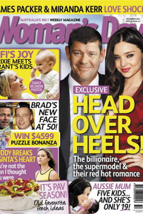 Media frenzy: <i>Women's Day</i> cover featuring Miranda Kerr and James Packer.