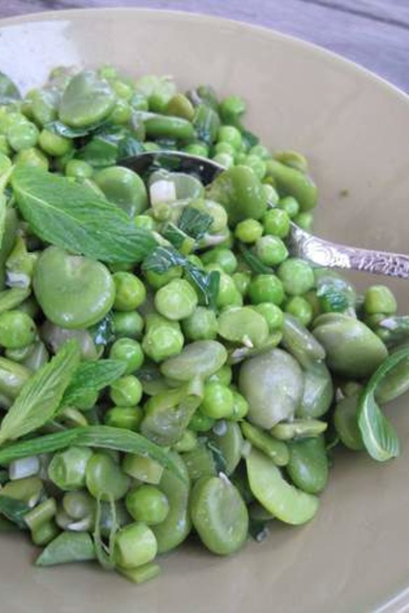 Broad beans and peas.