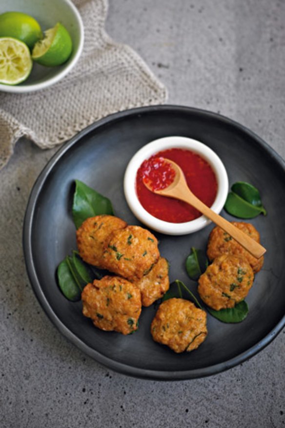 This recipe swaps fishcakes for chicken.