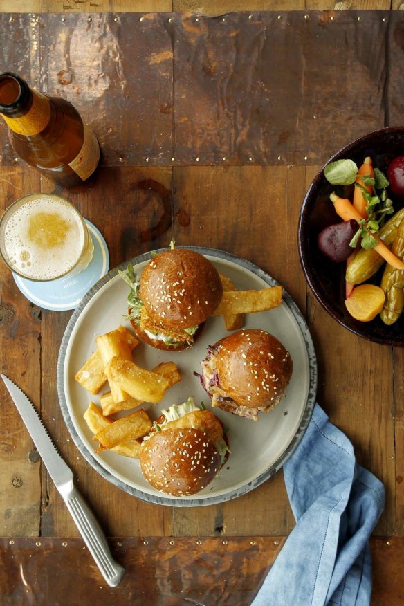 Hit the spot: Sliders at Woolwich Pier Hotel.