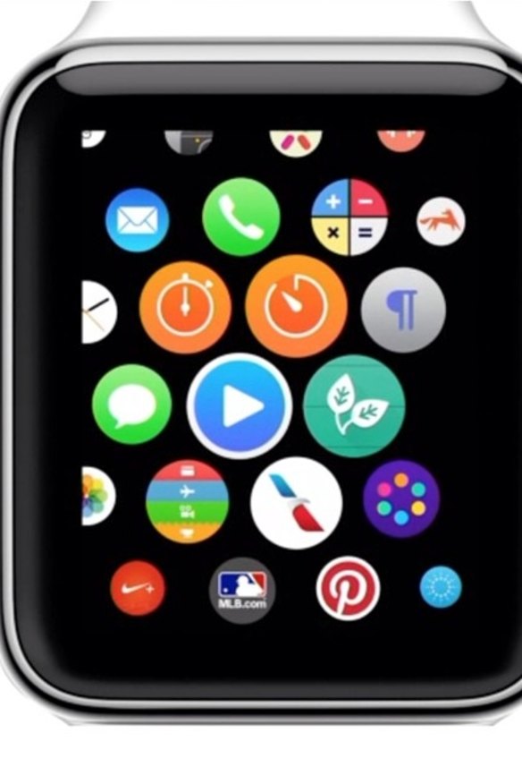 The Apple Watch screen with Gibson's two-leaf icon centre right.
