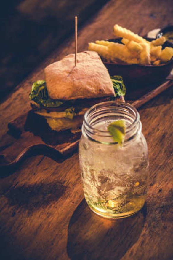 Burgers and jam jar cocktails at the Mordy Supper Club.