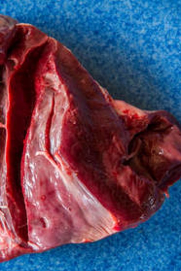 Not just offal: Raw cow's heart.