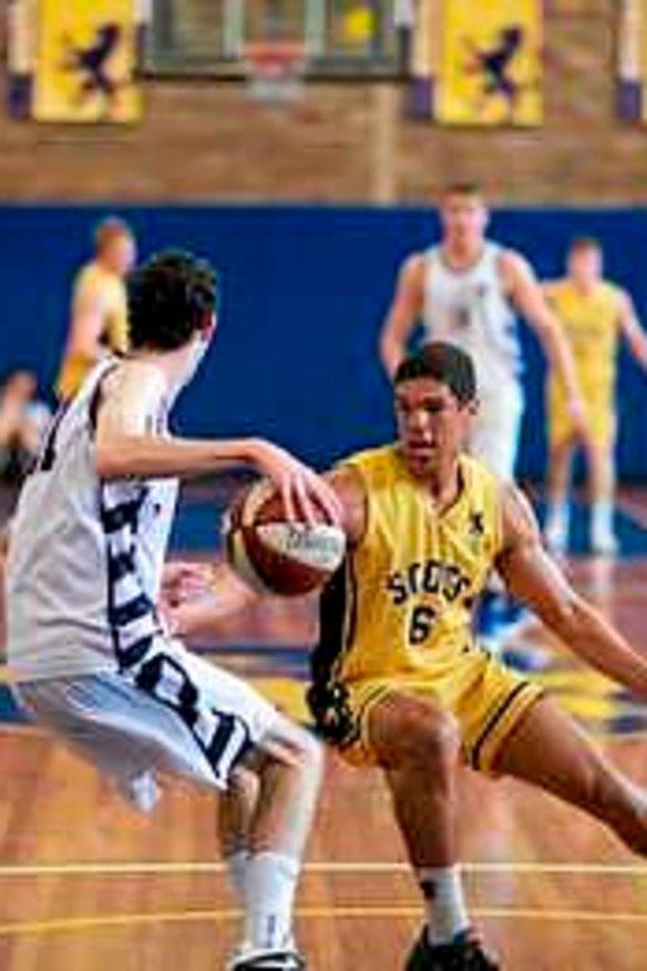 On the way to a win: The Scots players in action.