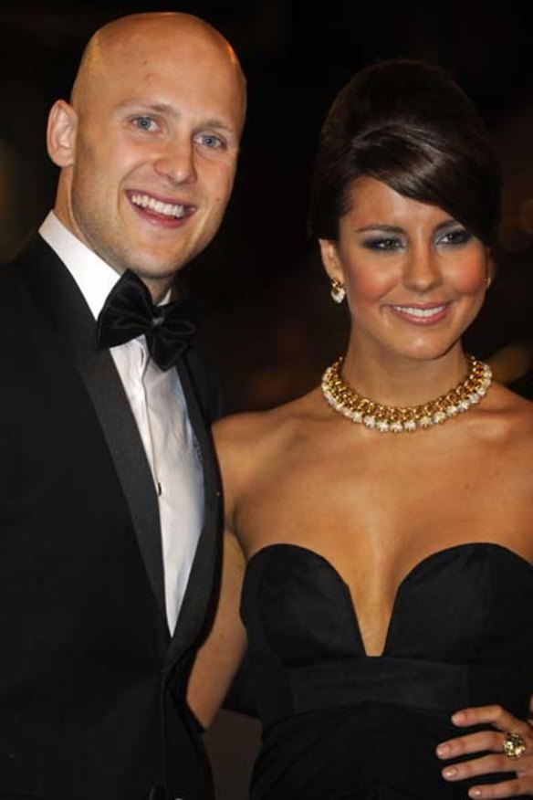 Geelong's Gary Ablett with partner Lauren Phillips at the Brownlow Medal.