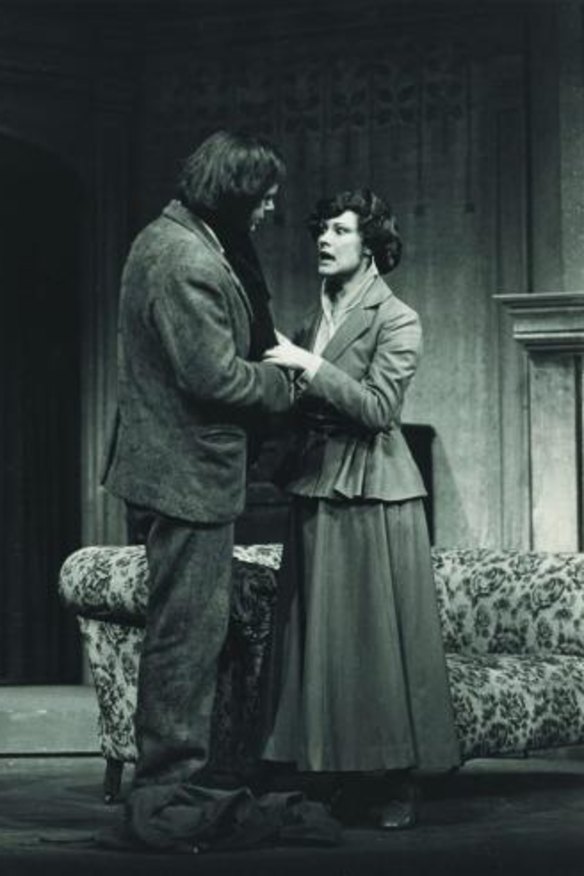 Peter Curtin and Wendy Hughes in the 1973 Melbourne Theatre Company production of <i>The Plough</i>.