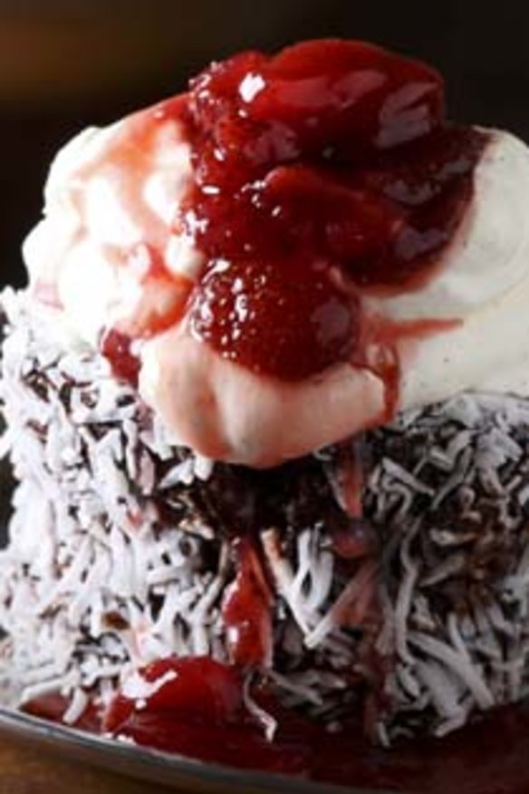 Secret New Zealand business: The Cook & Baker in Bondi Junction serves their lamingtons topped with strawberry jam and cream.