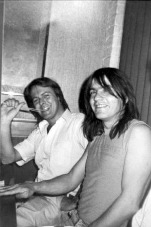 Crispin Dye pictured with Malcolm Young from AC/DC.