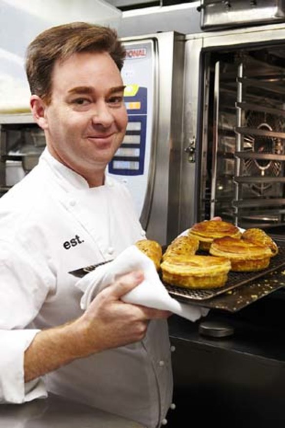 Hot stuff: Chef Alex Woolley with his winning pies.