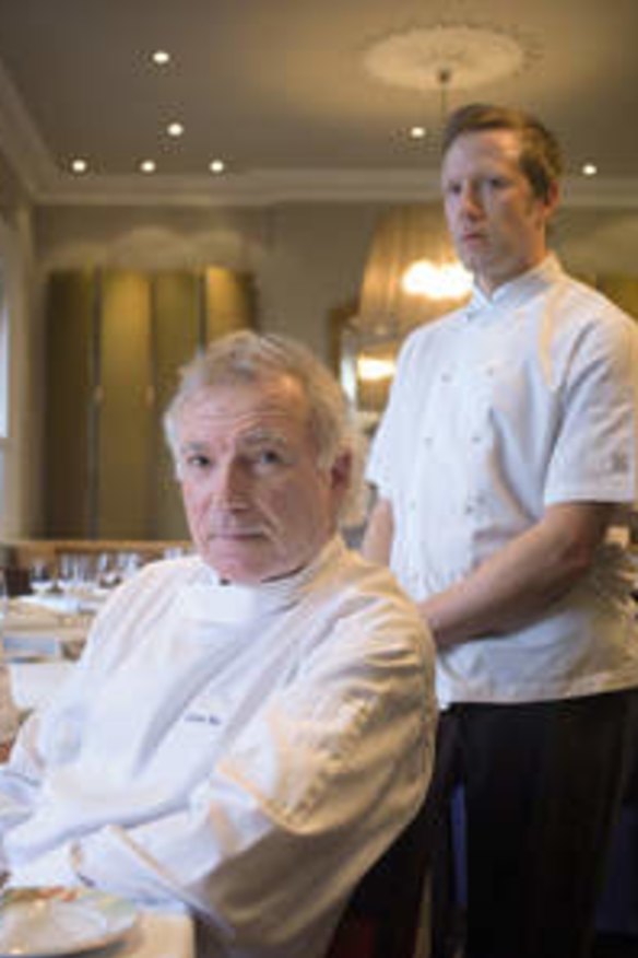 Retiring ... Chef Jacques Reymond pictured here with sous chefs Thomas Woods and Hayden Macfarland.
