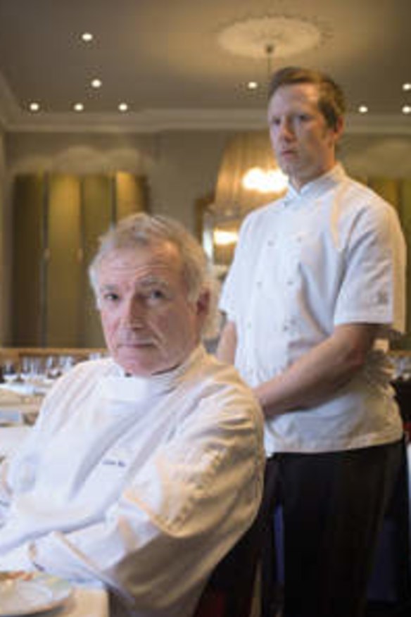 Retiring ... Chef Jacques Reymond pictured here with sous chefs Thomas Woods and Hayden Macfarland.