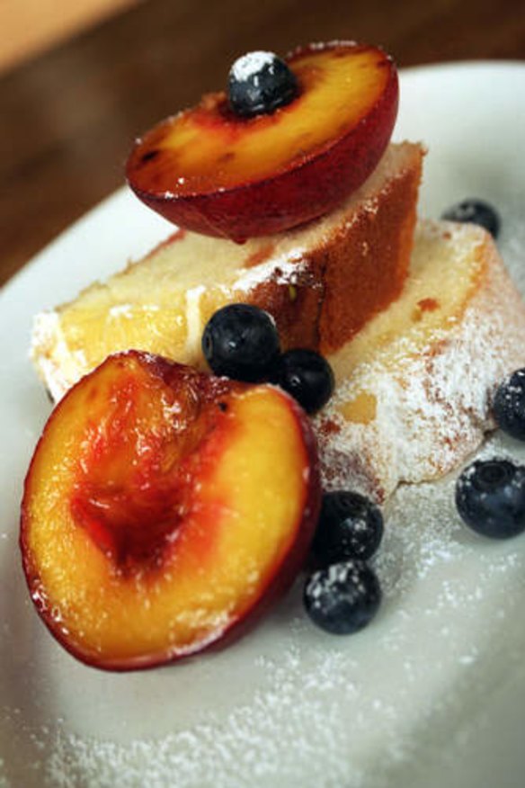 Sweet nectarines make a perfect match for tangy lemon bread.