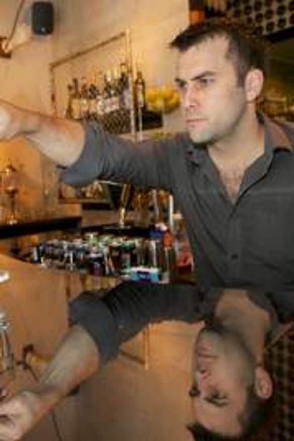 Absinthe aficionado Ben Luzz at Bar Ampere.