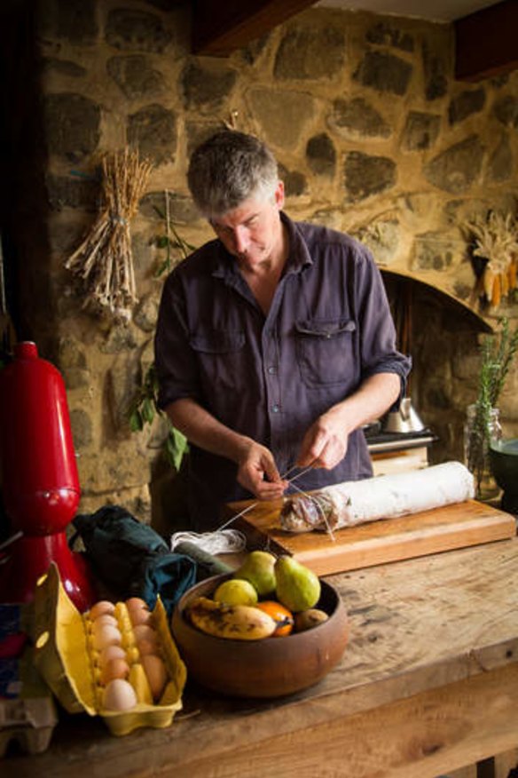 Cure all: Matthew Evans makes pancetta at home.