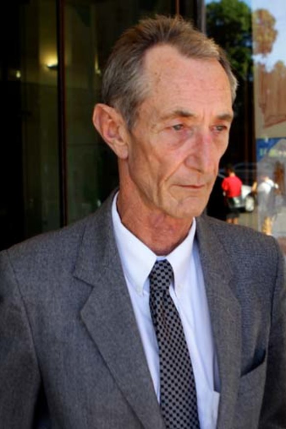 Sinister: Peter Wayne Scott outside court last month. He has been convicted of 13 child sex offences and will be sentenced next month.