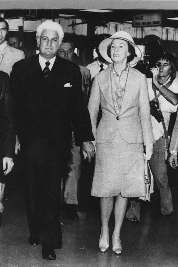 Sir John Kerr and wife Lady Kerr at Sydney Airport in 1978.
