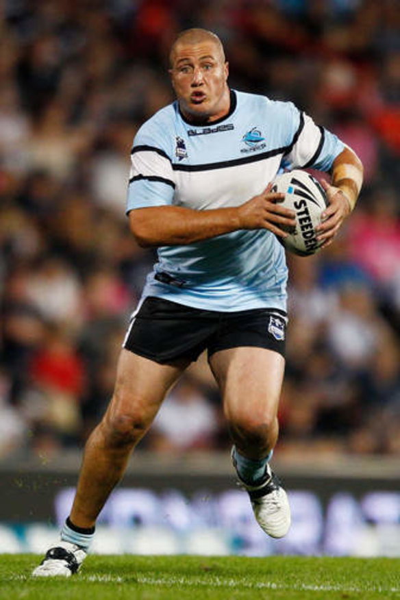 Named: Bryce Gibbs in action for the Sharks.