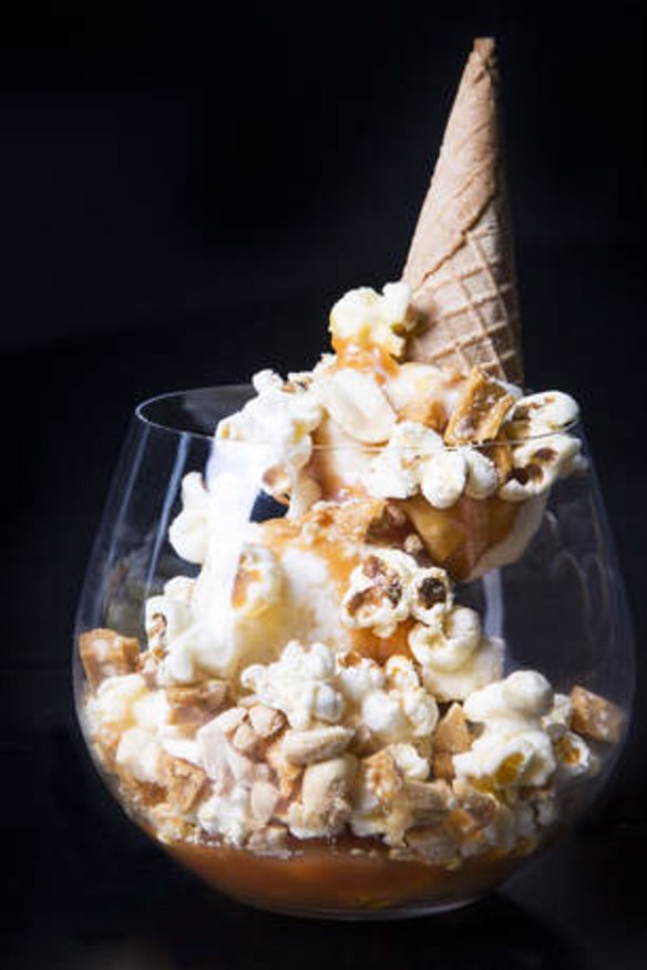 Popcorn sundae.