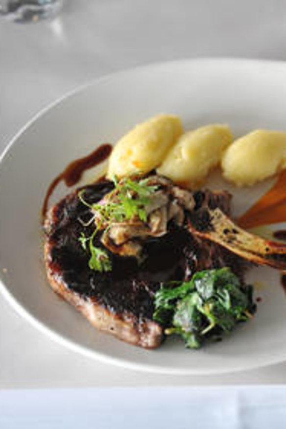 Rib-eye steak with mash and carrot puree from Pelicans Landing.